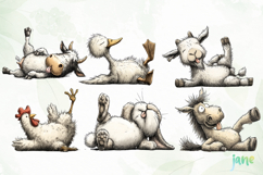 Cute Animals Lying Down Clipart Bundle Product Image 8