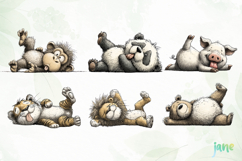 Cute Animals Lying Down Clipart Bundle Product Image 7