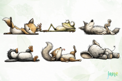 Cute Animals Lying Down Clipart Bundle Product Image 6