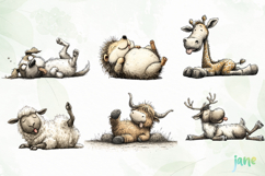 Cute Animals Lying Down Clipart Bundle Product Image 5