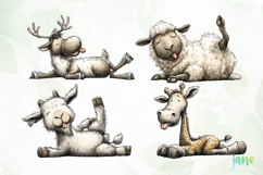 Cute Animals Lying Down Clipart Product Image 1