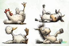 Cute Animals Lying Down Clipart Product Image 1