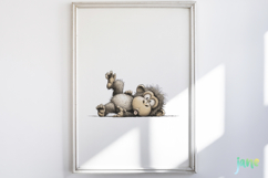 Cute Animals Lying Down Clipart Product Image 2