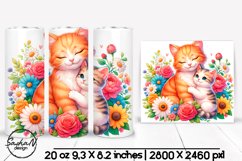 Cats with flowers, Mothers day tumbler Product Image 1