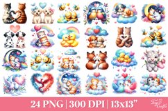 Romantic Animals PNG Clipart Pack Product Image 2