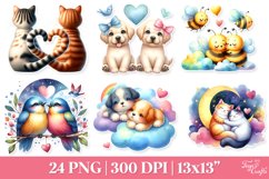 Romantic Animals PNG Clipart Pack Product Image 6