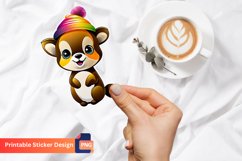 Cute Animals Sticker Design. Christmas Sticker Printable Product Image 1