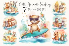 Cute Animals Surfing Sublimation Bundle Product Image 1