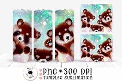 red panda tumbler wrap on a mockup