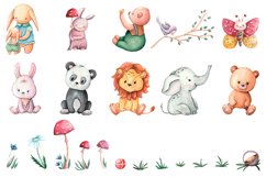 Cute animals watercolor clipart Product Image 3