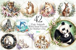 Mother's Day Animals Wreath Sublimation Product Image 1