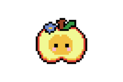 Cute apple character illustration pixel art design Product Image 1