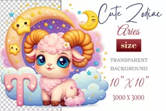 Friendly and cute 3D cartoon Aries - perfect clipart for your projects. Suitable for astrology, greeting cards, t-shirts, and more!