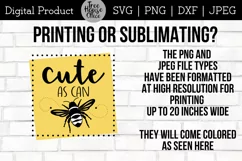 instructions for using this cute as can bee honeybee quote digital file in png or jpeg in printing and sublimation projects