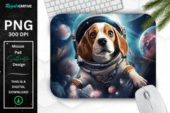 Cute Astronaunt Beagle Dog Mouse Pad Product Image 1