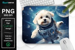 Cute Astronaunt Dog Mouse Pad Product Image 1