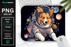 Cute Astronaunt Dog Mouse Pad Product Image 1