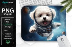 Cute Astronaut Dog Mouse Pad Product Image 1
