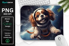 Cute Astronaut Dog Mouse Pad Product Image 1