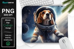 Cute Astronaunt Beagle Dog Mouse Pad Product Image 1