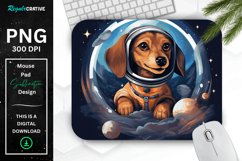 Cute Astronaunt Dog Mouse Pad Product Image 1