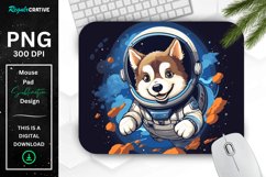 Cute Astronaunt Dog Mouse Pad Product Image 1