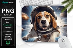 Cute Astronaunt Beagle Dog Mouse Pad Product Image 1