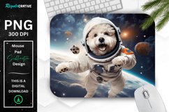 Cute Astronaunt Dog Mouse Pad Product Image 1