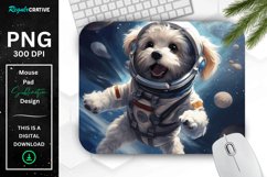 Cute Astronaunt Dog Mouse Pad Product Image 1