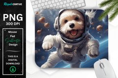 Cute Astronaunt Dog Mouse Pad Product Image 1
