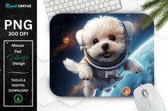 Cute Astronaut Dog Mouse Pad Product Image 1