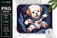 Cute Astronaunt Dog Mouse Pad Product Image 1