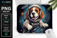 Cute Astronaunt Beagle Dog Mouse Pad Product Image 1