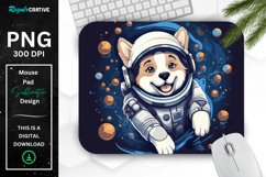 Cute Astronaunt Dog Mouse Pad Product Image 1
