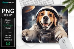 Cute Astronaunt Beagle Dog Mouse Pad Product Image 1