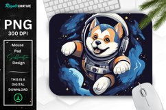Cute Astronaunt Dog Mouse Pad Product Image 1