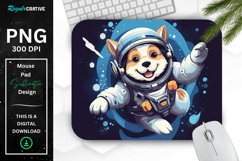 Cute Astronaunt Dog Mouse Pad Product Image 1