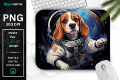 Cute Astronaunt Beagle Dog Mouse Pad Product Image 1