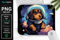Cute Astronaunt Dog Mouse Pad Product Image 1