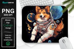 Cute Astronaunt Dog Mouse Pad Product Image 1