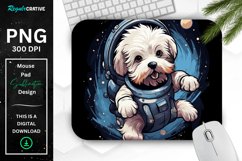 Cute Astronaunt Dog Mouse Pad Product Image 1