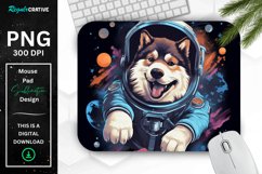 Cute Astronaunt Dog Mouse Pad Product Image 1