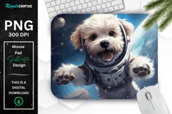 Cute Astronaunt Dog Mouse Pad Product Image 1