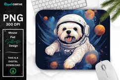 Cute Astronaunt Dog Mouse Pad Product Image 1