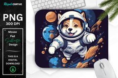 Cute Astronaunt Dog Mouse Pad Product Image 1