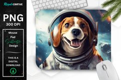 Cute Astronaunt Beagle Dog Mouse Pad Product Image 1