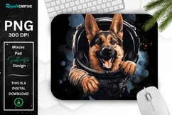 Cute Astronaunt Dog Mouse Pad Product Image 1