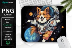 Cute Astronaunt Dog Mouse Pad Product Image 1
