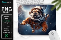 Cute Astronaunt Dog Mouse Pad Product Image 1