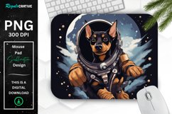 Cute Astronaunt Dog Mouse Pad Product Image 1